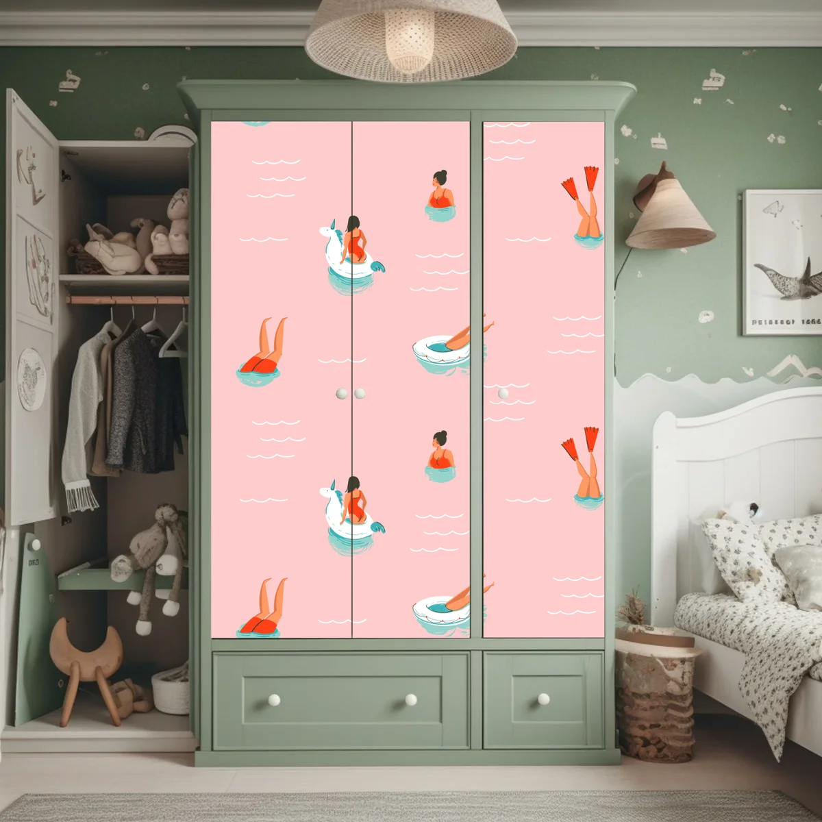 Schrankaufkleber verspieltes pastell poolmuster Schrankaufkleber verspieltes pastell poolmuster