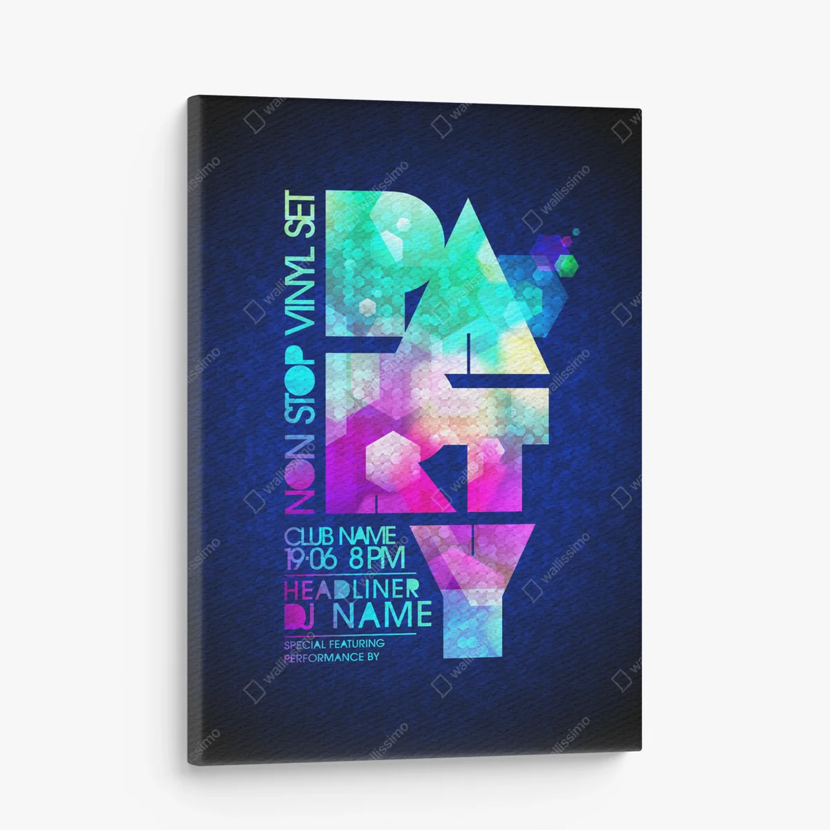 Leinwandbild Non-Stop-Vinyl-Party-Plakat. • Leinwandbilder bei Wallnifity® Leinwandbild Non-Stop-Vinyl-Party-Plakat. • Leinwandbilder bei Wallnifity®