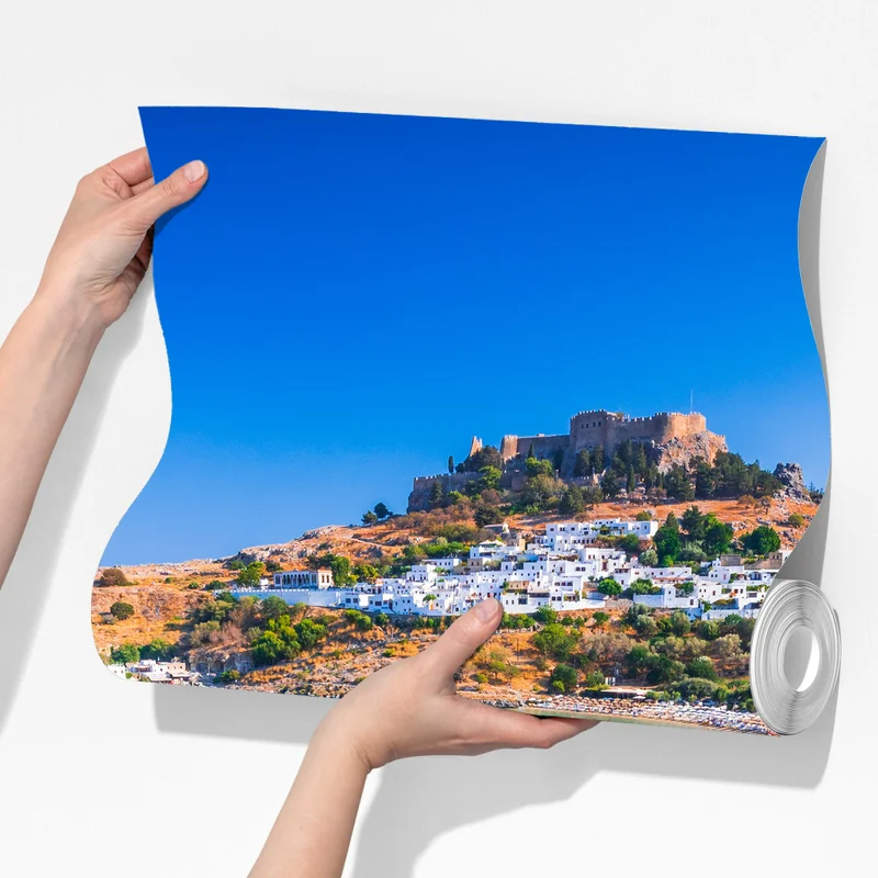 Fototapeta turkusowa zatoka w Lindos, Rodos Fototapeta turkusowa zatoka w Lindos, Rodos