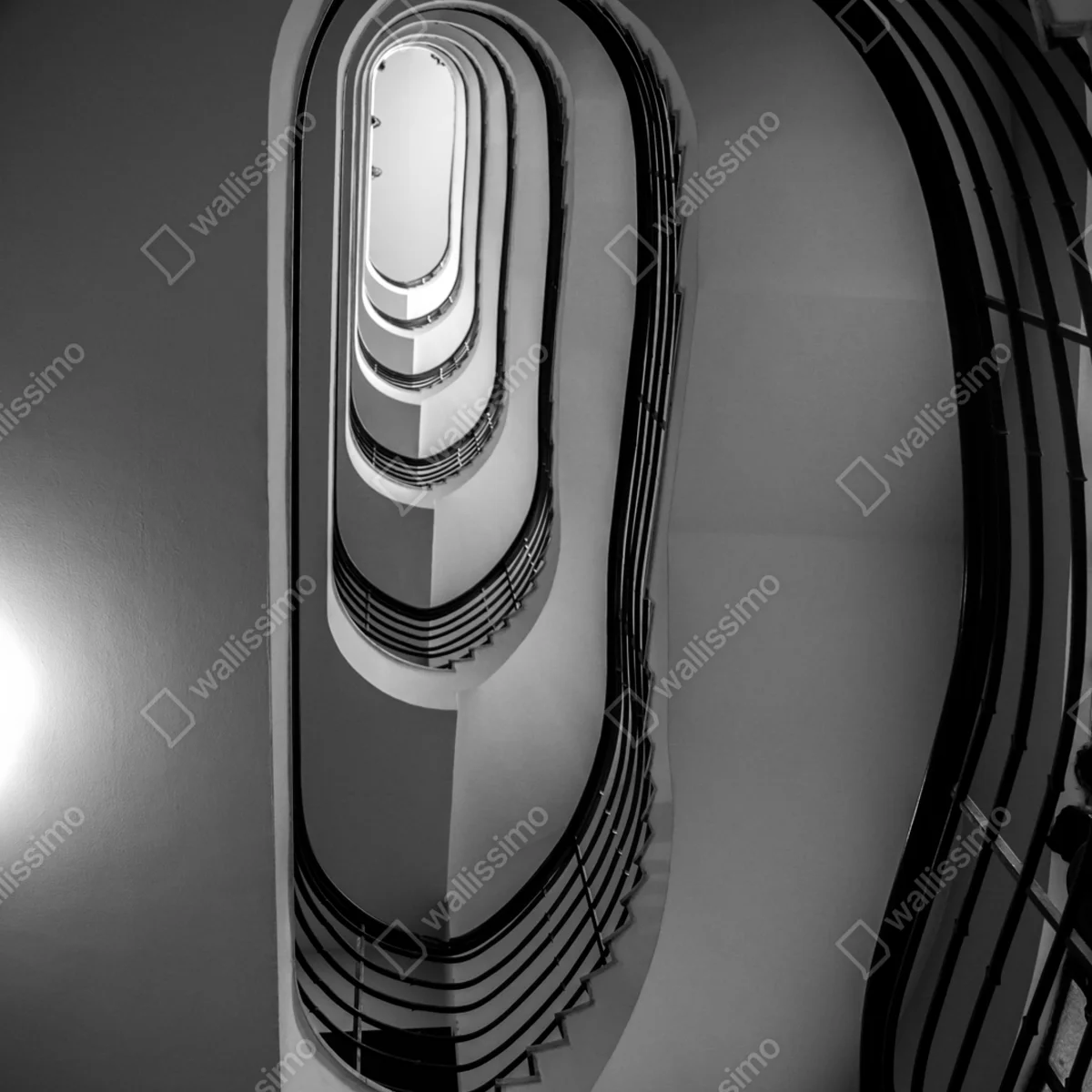 Poster spiraltreppe perspektive in schwarzweiß Poster spiraltreppe perspektive in schwarzweiß