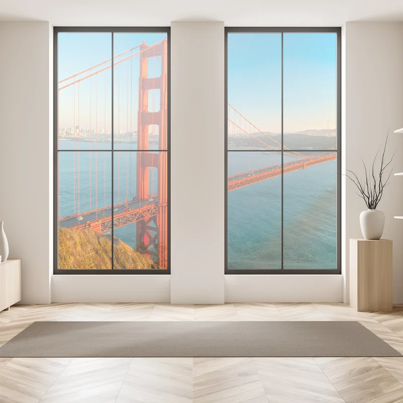 Naklejka na okno Golden Gate o zachodzie słońca