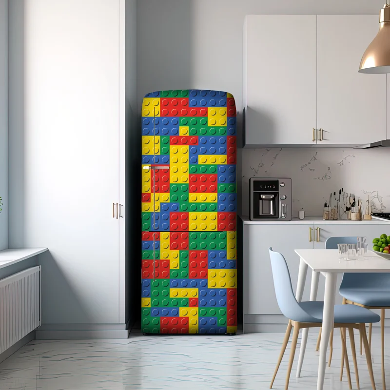 Kühlschrankaufkleber buntes bausteinmuster