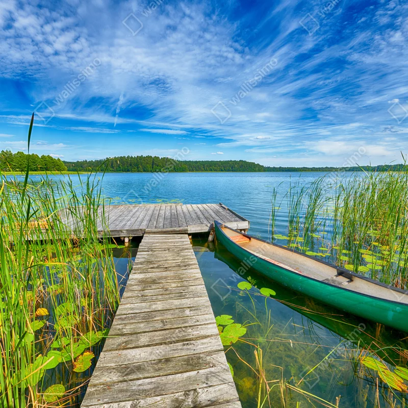 Leinwandbild ruhiger sommersee in Masuren Leinwandbild ruhiger sommersee in Masuren