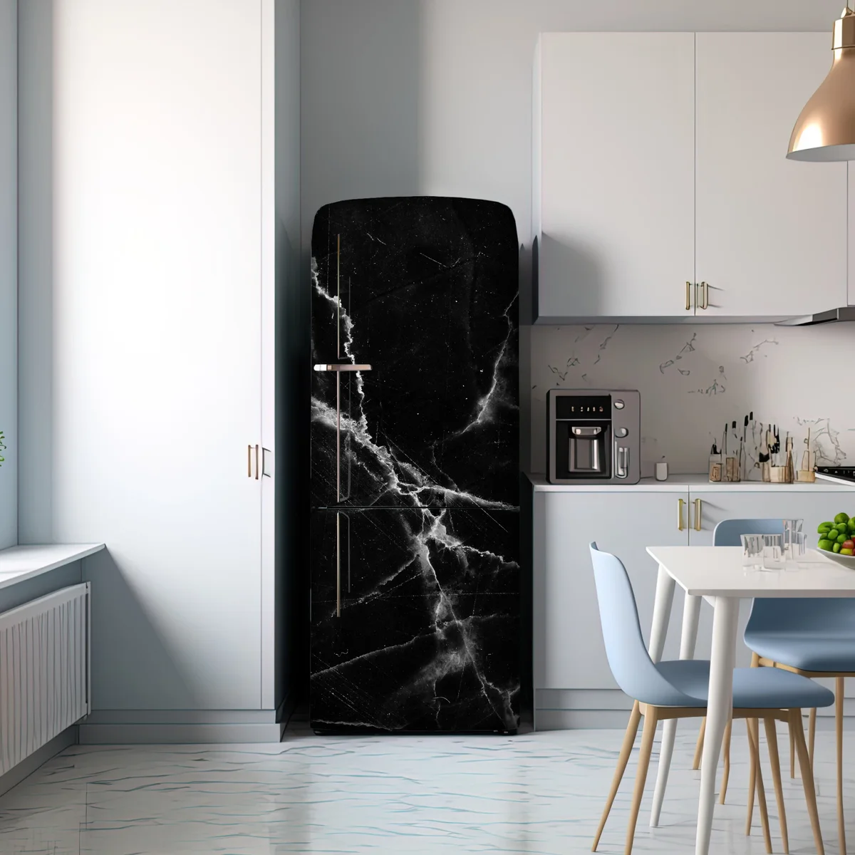 Kühlschrankaufkleber schwarzer marmor mit weißen adern Kühlschrankaufkleber schwarzer marmor mit weißen adern