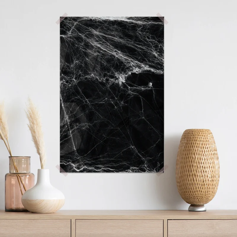 Poster gespenstisches spinnennetz auf schwarzem hintergrund Poster gespenstisches spinnennetz auf schwarzem hintergrund