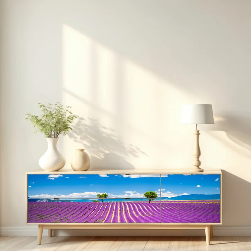 Repositionierbarer Aufkleber lavendelfelder in Provence Repositionierbarer Aufkleber lavendelfelder in Provence