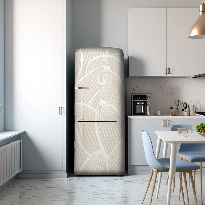 Kühlschrankaufkleber zartes beige botanisches muster