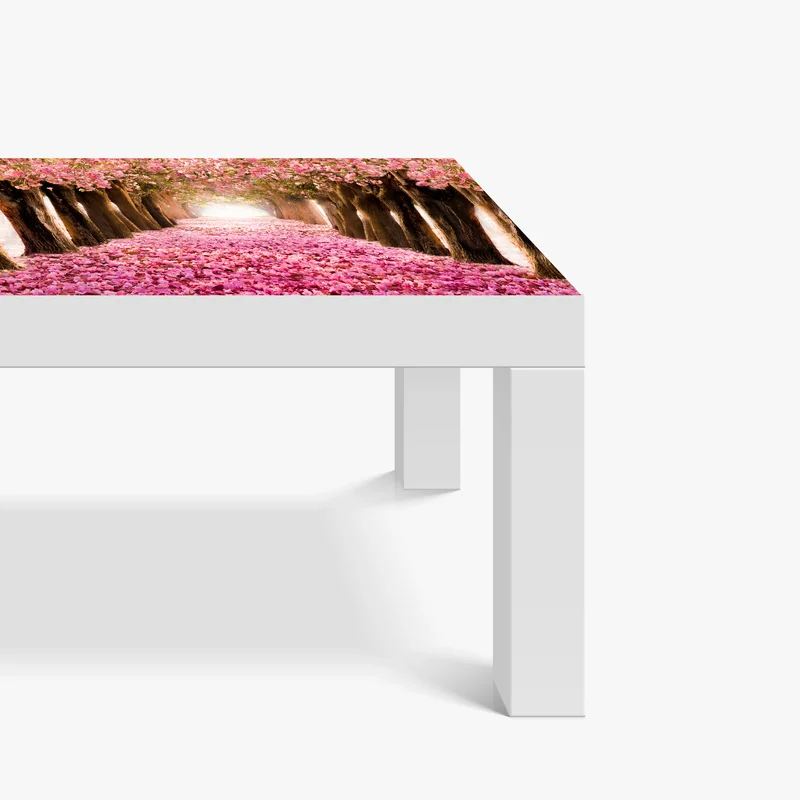 Tischaufkleber und Schreibtischaufkleber rosa blütenallee unter kirschbäumen