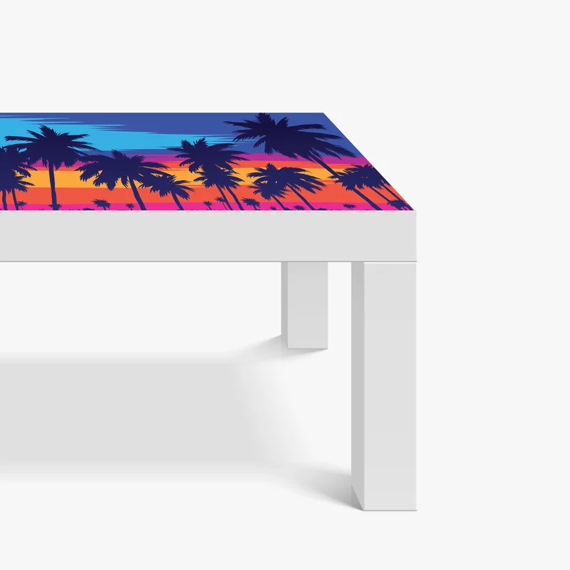 Tischaufkleber und Schreibtischaufkleber bunter sonnenuntergang mit palmen