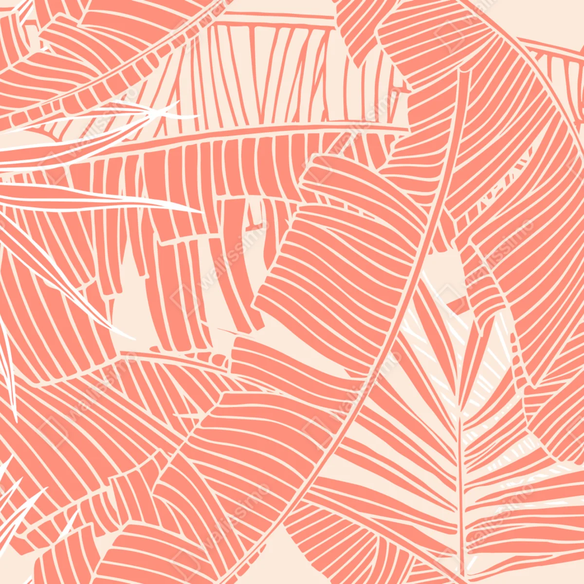 Laptop-Aufkleber korallenfarbenes tropisches blattmuster Laptop-Aufkleber korallenfarbenes tropisches blattmuster