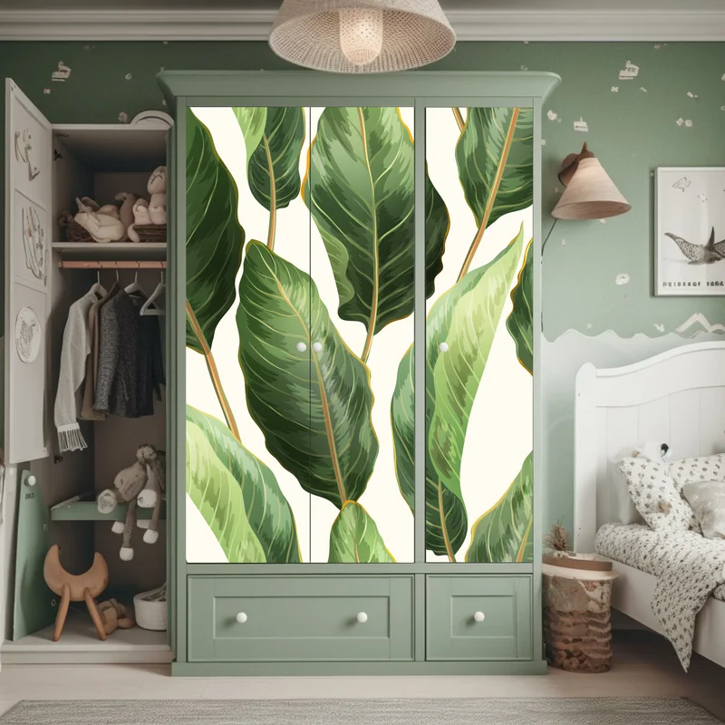 Schrankaufkleber tropisches bananenblattmuster Schrankaufkleber tropisches bananenblattmuster