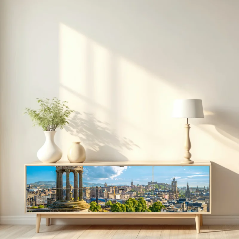 Repositionierbarer Aufkleber Edinburgh skyline vom Calton Hill