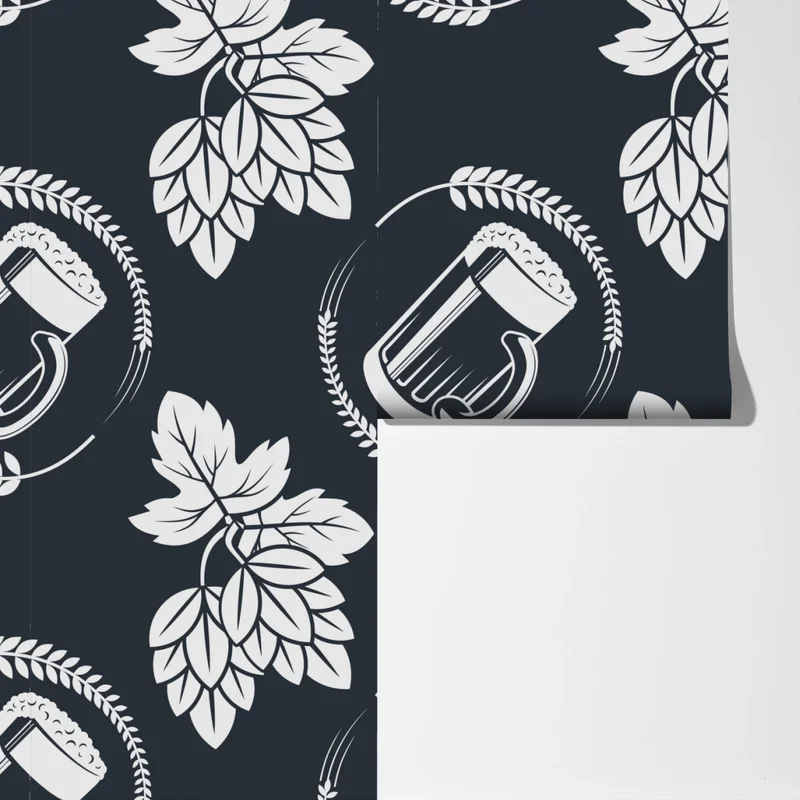 Fototapete bier und hopfen nahtloses muster Fototapete bier und hopfen nahtloses muster