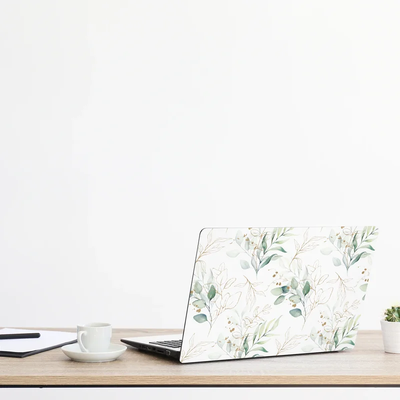 Laptop-Aufkleber sanftes eukalyptus aquarellmuster