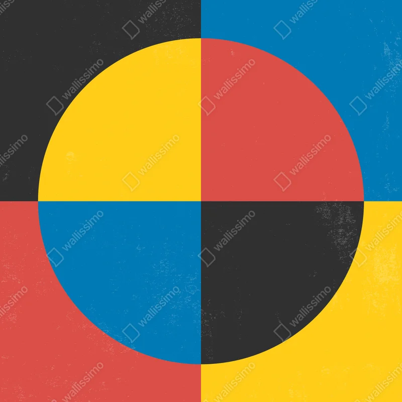 Poster geometrischer kreis in primärfarben • Poster bei Wallnifity® Poster geometrischer kreis in primärfarben • Poster bei Wallnifity®