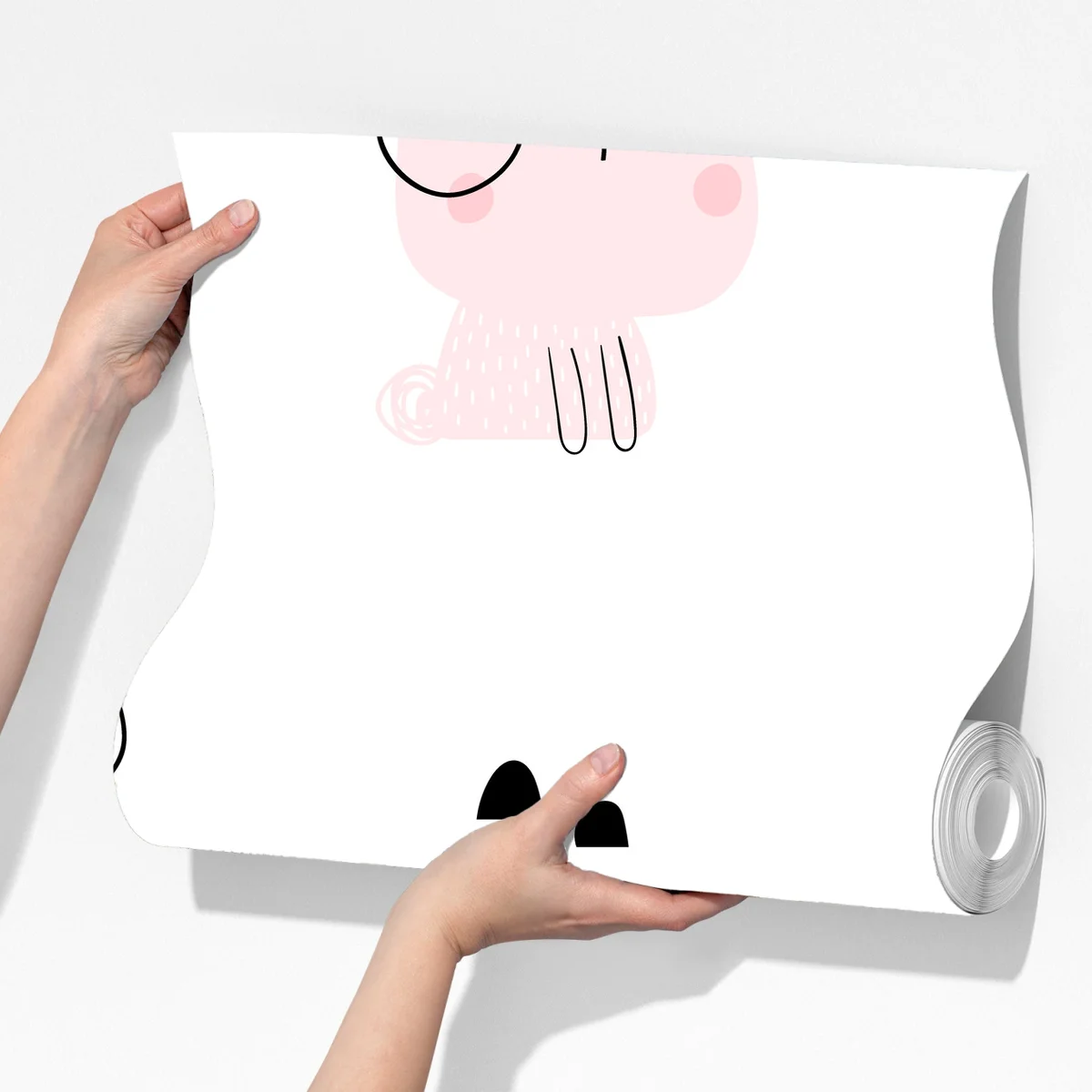 Fototapeta uroczy różowy wzór króliczka do pokoju dziecięcego Fototapeta uroczy różowy wzór króliczka do pokoju dziecięcego