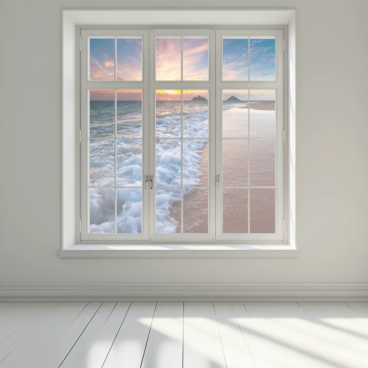 Fensteraufkleber ruhiger sonnenaufgang am meeresufer Fensteraufkleber ruhiger sonnenaufgang am meeresufer