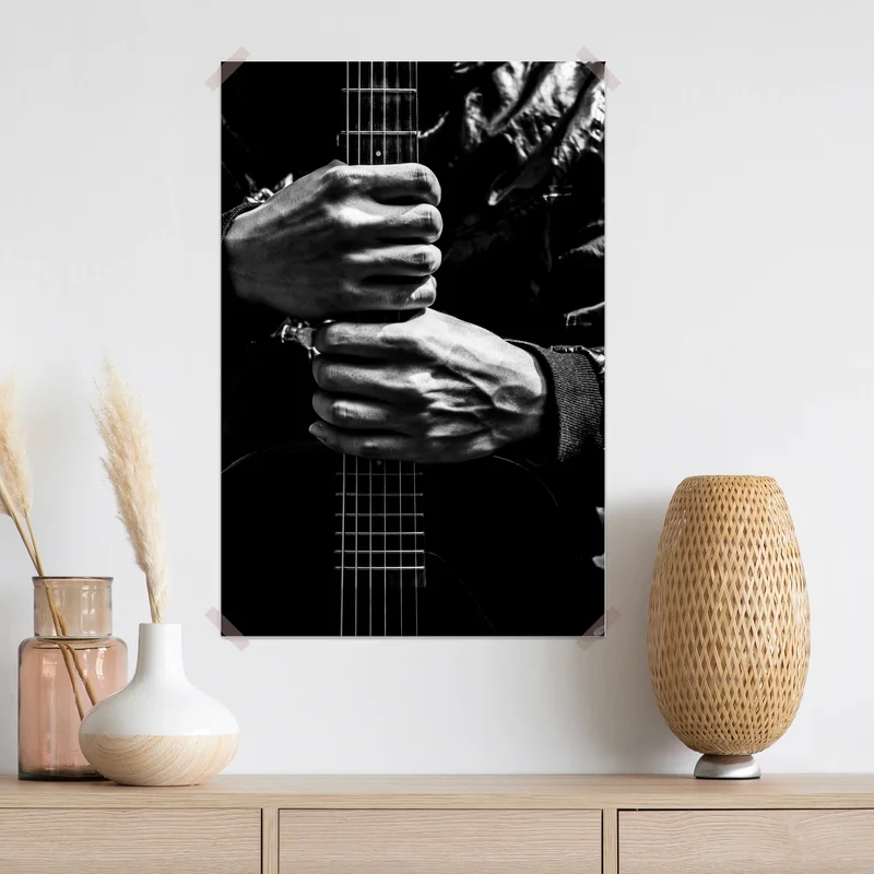 Poster hände am gitarrenhals Poster hände am gitarrenhals