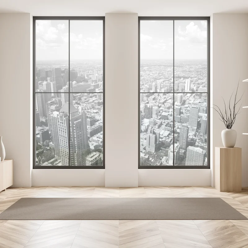 Fensteraufkleber Chicago skyline in graustufen