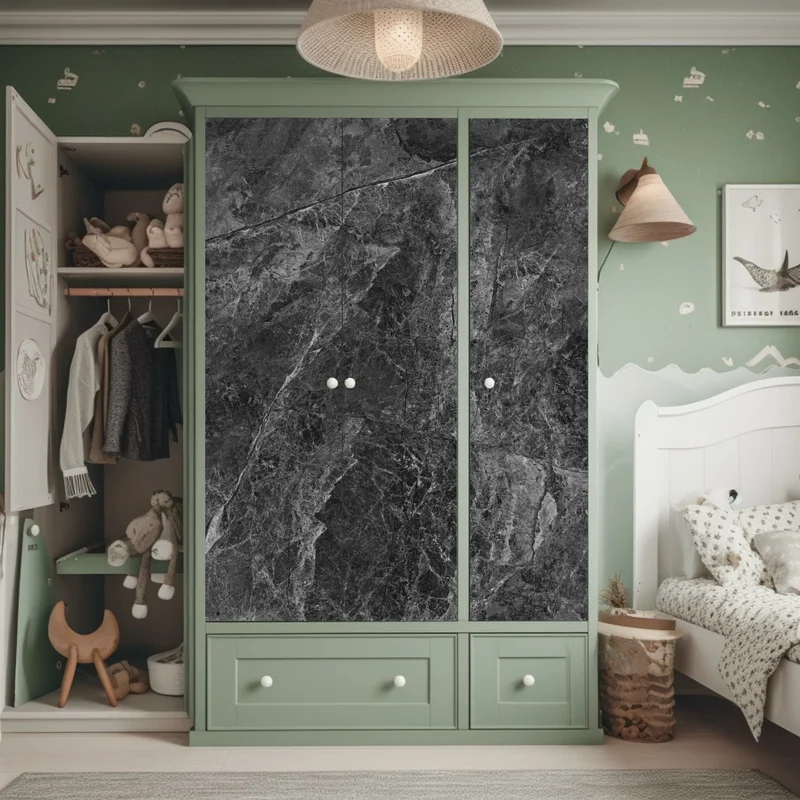 Schrankaufkleber dunkle marmortextur