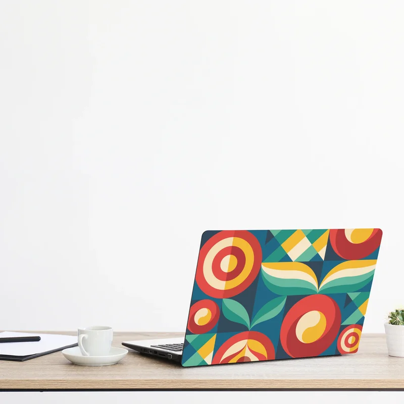 Naklejka na laptopa żywy geometryczny motyw kwiatowy