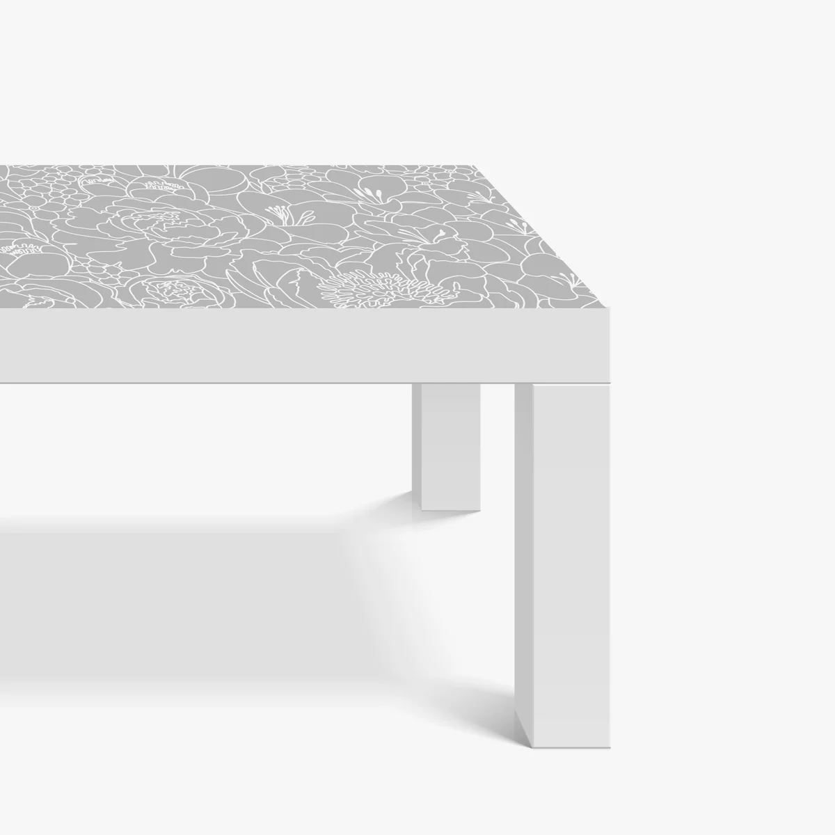 Tischaufkleber und Schreibtischaufkleber subtiles graues blumenlinienmuster Tischaufkleber und Schreibtischaufkleber subtiles graues blumenlinienmuster