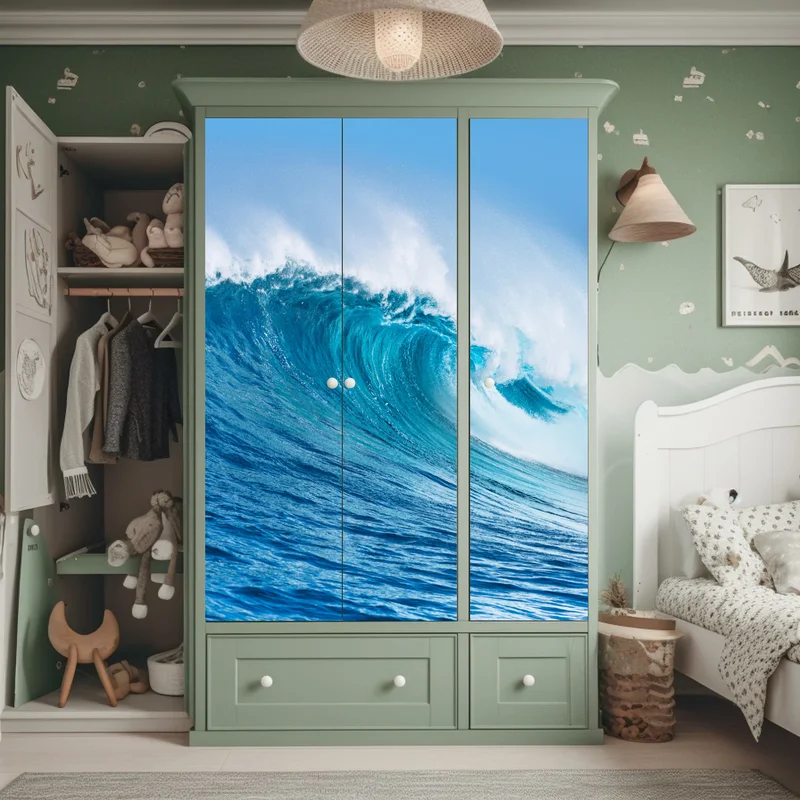 Schrankaufkleber majestätische türkisfarbene ozeanwelle