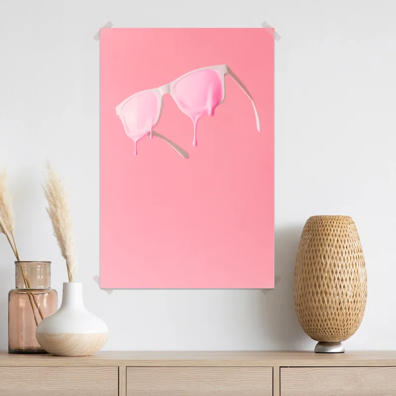Poster schmelzende rosa sonnenbrille Poster schmelzende rosa sonnenbrille