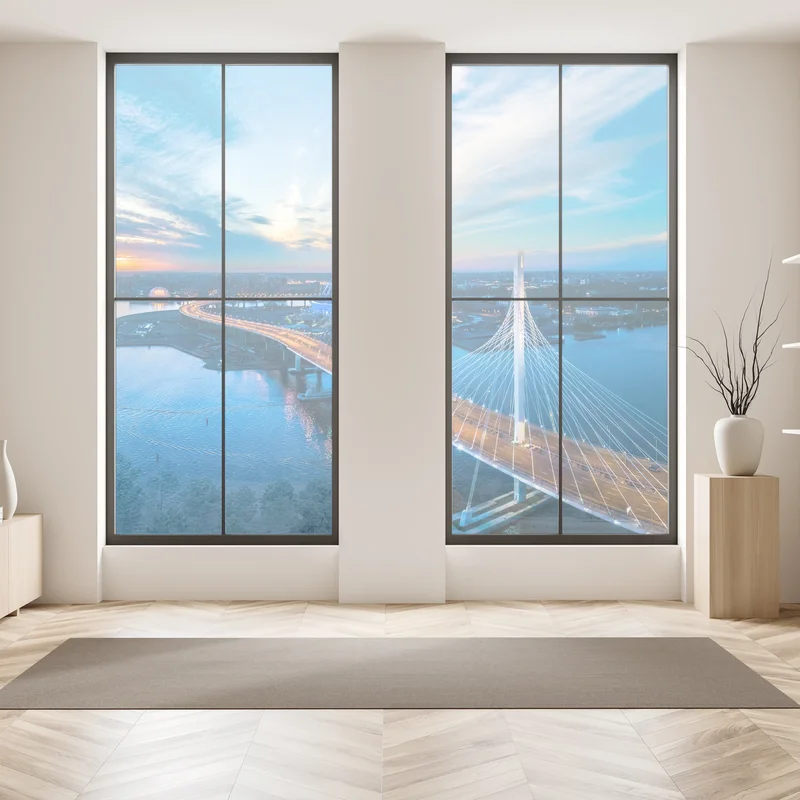 Fensteraufkleber Sankt Petersburg brückenpanorama bei dämmerung