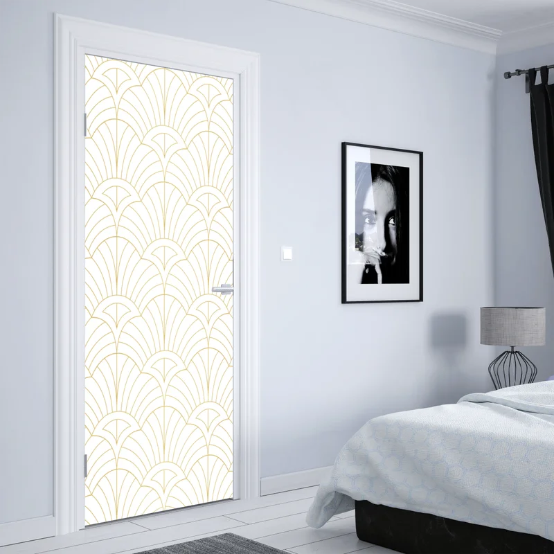 Türaufkleber goldenes art deco muster