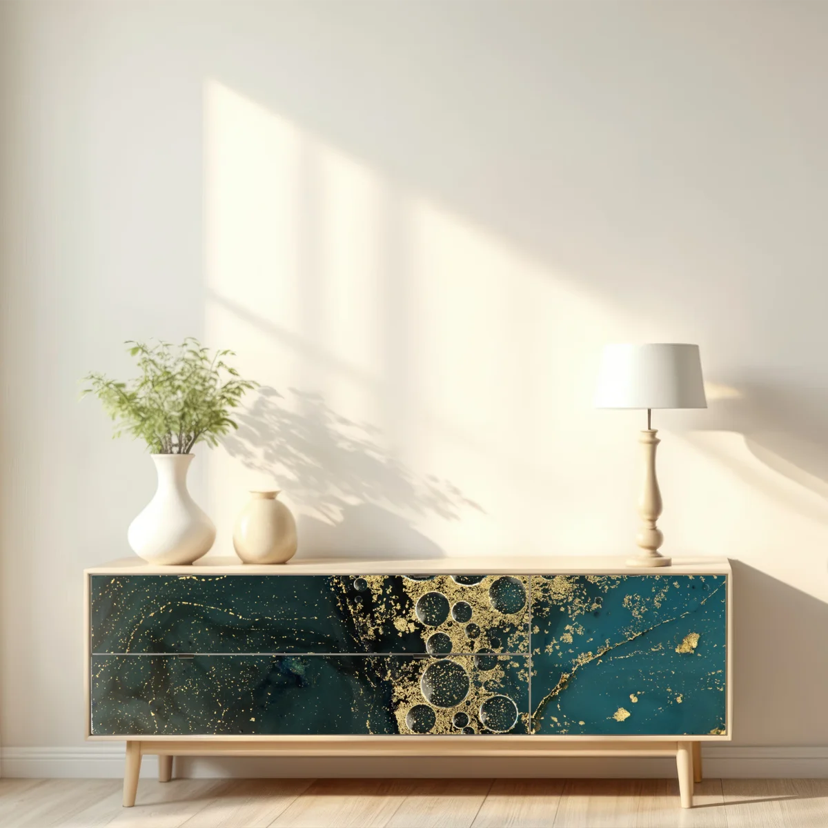 Repositionierbarer Aufkleber türkis-gold abstrakte marmorierte textur Repositionierbarer Aufkleber türkis-gold abstrakte marmorierte textur