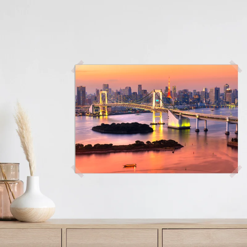 Poster Tokio skyline bei sonnenuntergang Poster Tokio skyline bei sonnenuntergang