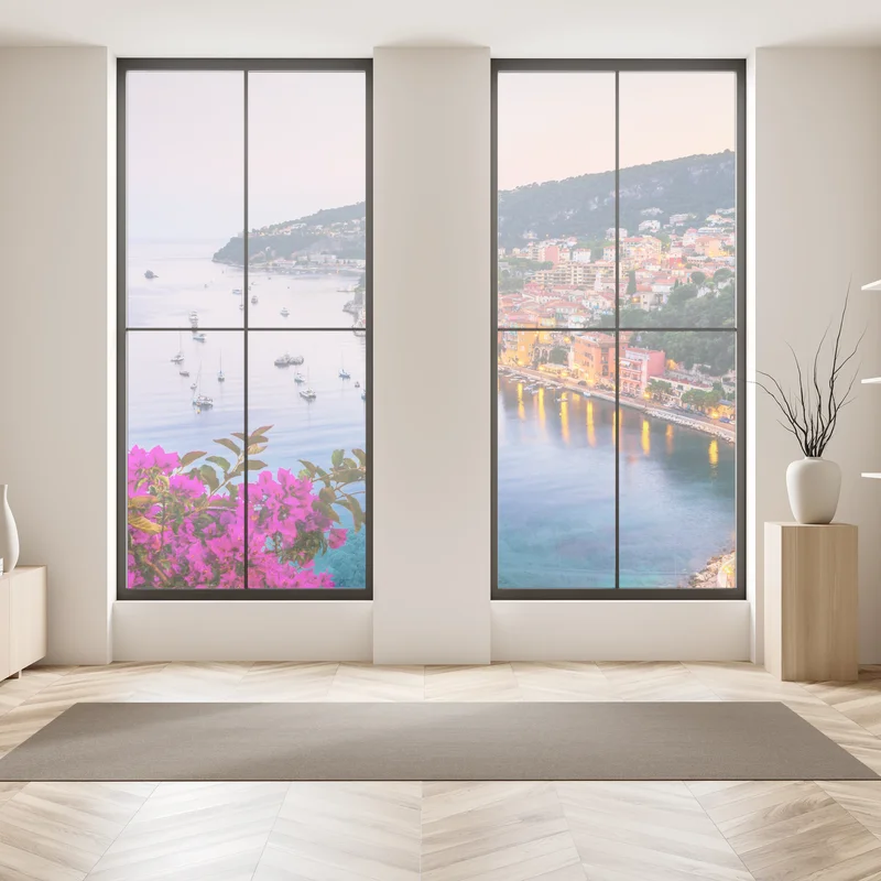 Naklejka na okno zachód słońca nad zatoką Villefranche-sur-Mer