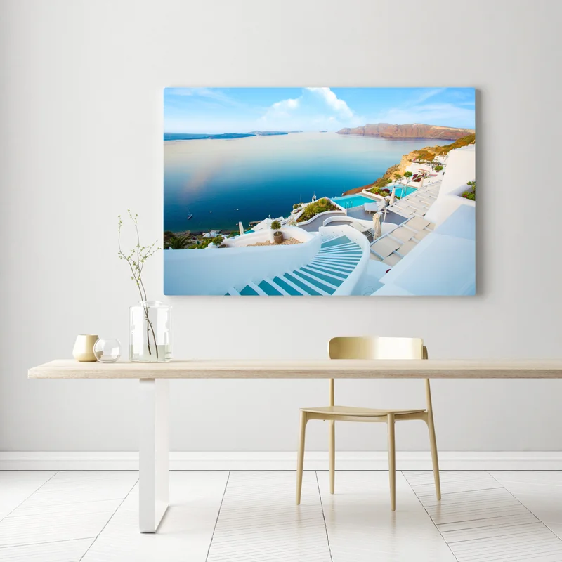 Leinwandbild Santorini meerblick terrasse Leinwandbild Santorini meerblick terrasse