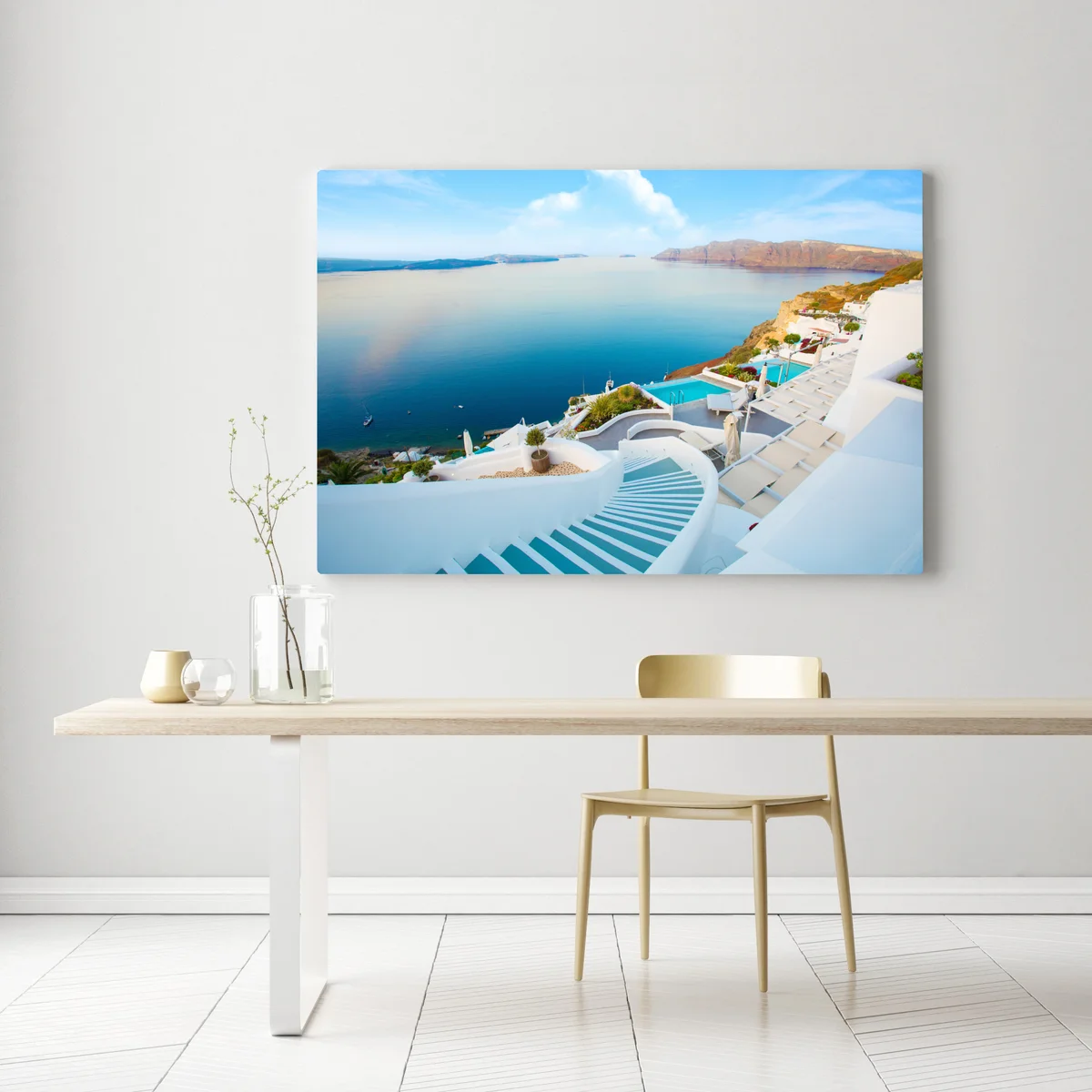 Leinwandbild Santorini meerblick terrasse Leinwandbild Santorini meerblick terrasse