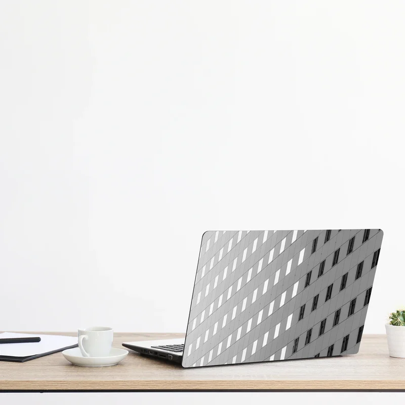 Naklejka na laptopa minimalistyczna fasada z geometrycznym wzorem Naklejka na laptopa minimalistyczna fasada z geometrycznym wzorem