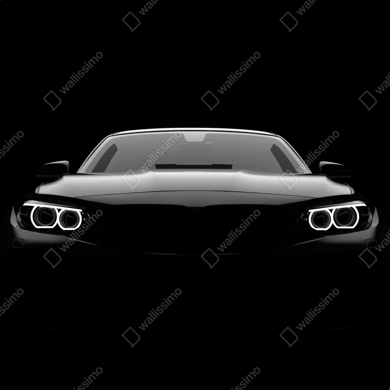 Leinwandbild eleganter schwarzer sportwagen von vorn Leinwandbild eleganter schwarzer sportwagen von vorn