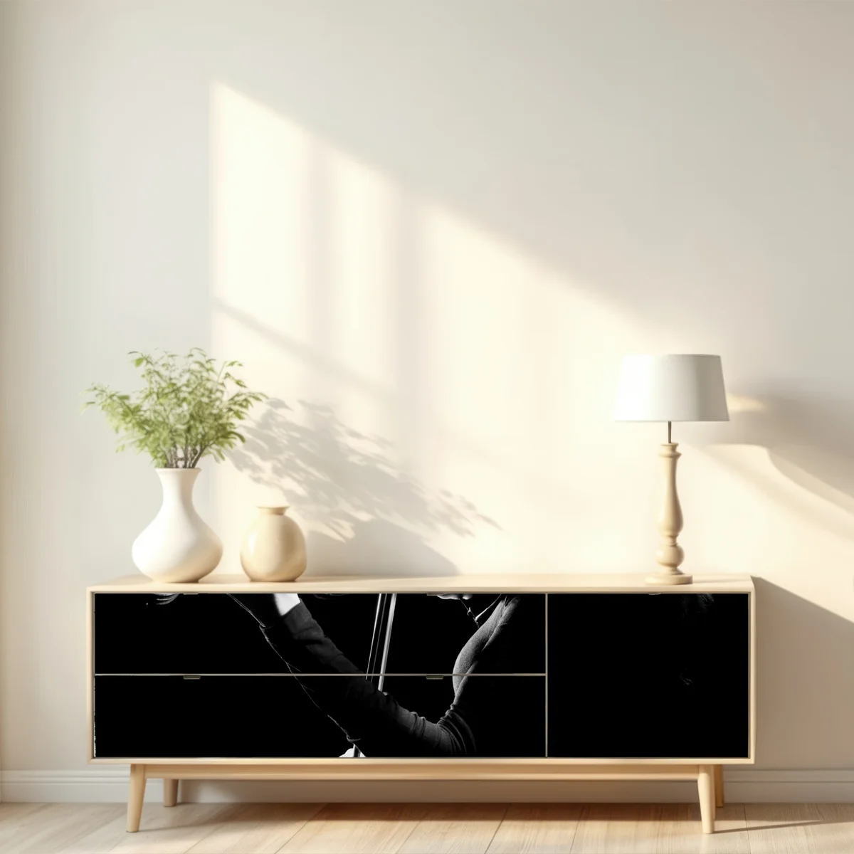 Repositionierbarer Aufkleber elegante geigerin silhouette Repositionierbarer Aufkleber elegante geigerin silhouette