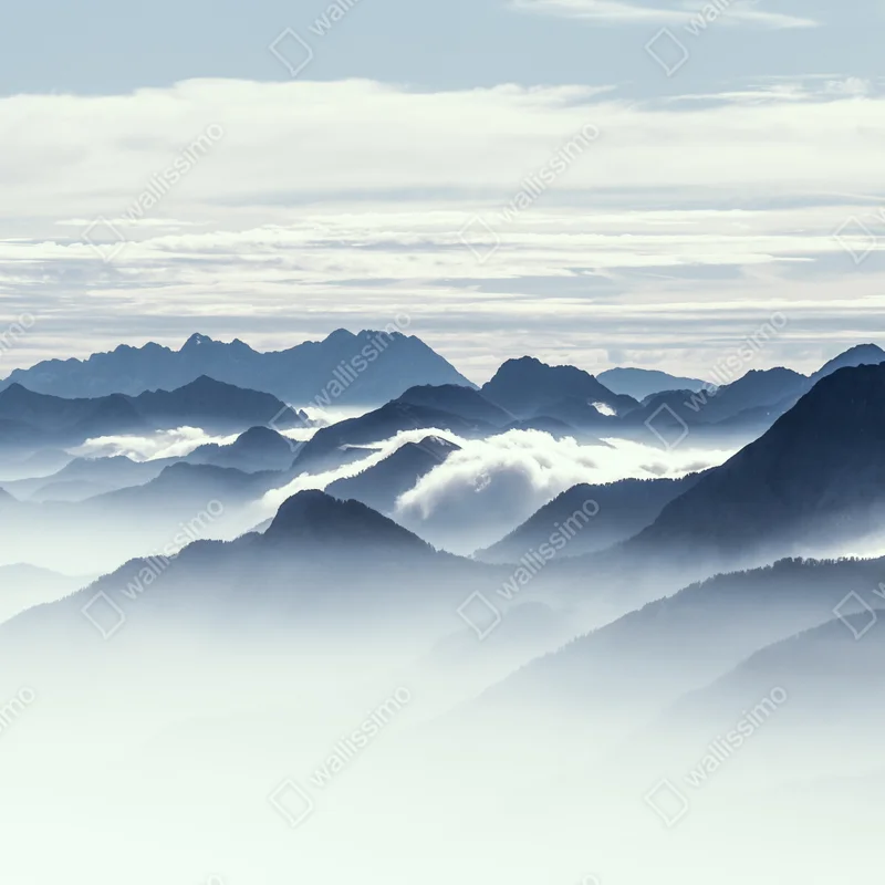 Leinwandbild neblige bergschichten im morgenlicht Leinwandbild neblige bergschichten im morgenlicht
