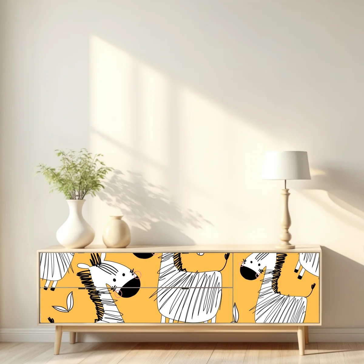 Repositionierbarer Aufkleber verspieltes zebramuster für kinderzimmer Repositionierbarer Aufkleber verspieltes zebramuster für kinderzimmer