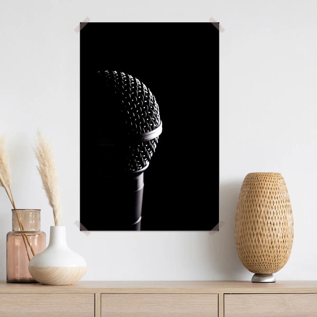 Poster dramatische mikrofon-nahaufnahme Poster dramatische mikrofon-nahaufnahme