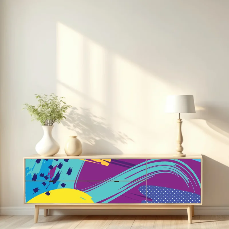 Repositionierbarer Aufkleber lebendige abstrakte pop-art komposition