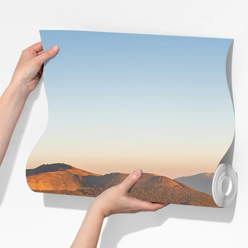 Fototapete goldener bergkamm im sonnenuntergang Fototapete goldener bergkamm im sonnenuntergang