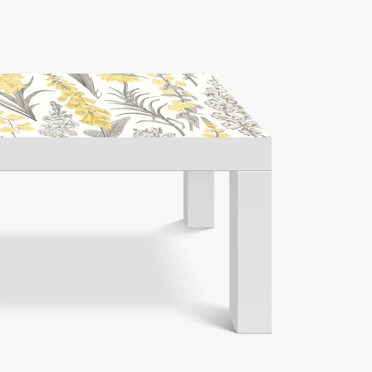 Tischaufkleber und Schreibtischaufkleber vintage botanisches blumenmuster in gelb und grau Tischaufkleber und Schreibtischaufkleber vintage botanisches blumenmuster in gelb und grau