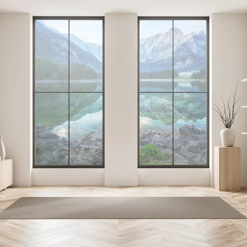 Fensteraufkleber früher morgen am See Fusine, Julische Alpen