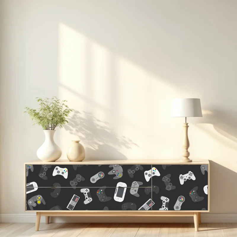 Repositionierbarer Aufkleber retro controller muster Repositionierbarer Aufkleber retro controller muster