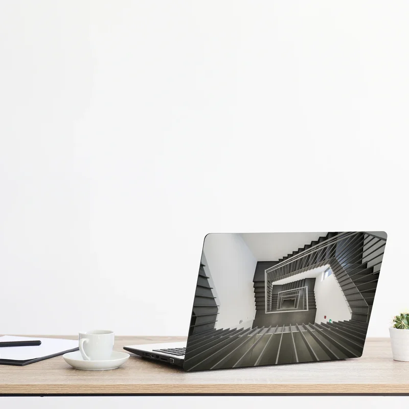 Laptop-Aufkleber geometrisches treppenhaus in perspektive Laptop-Aufkleber geometrisches treppenhaus in perspektive