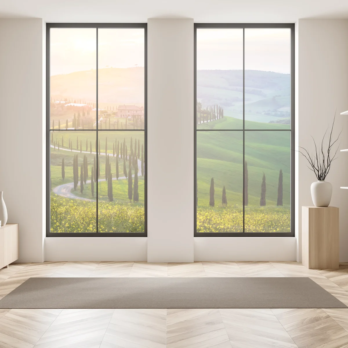 Fensteraufkleber sonnenaufgang in der Toskana Fensteraufkleber sonnenaufgang in der Toskana