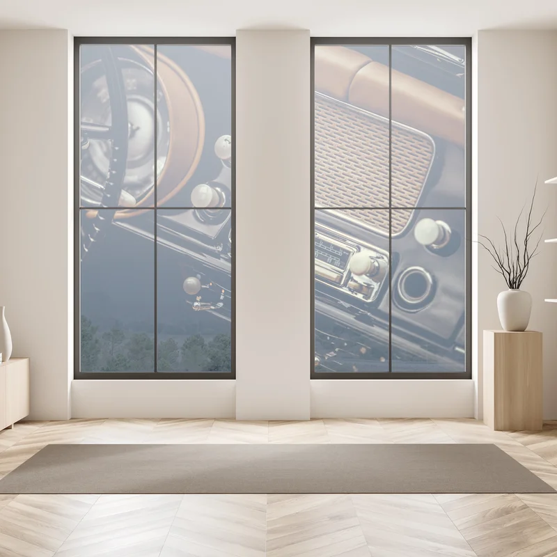 Fensteraufkleber vintage armaturenbrett nahaufnahme