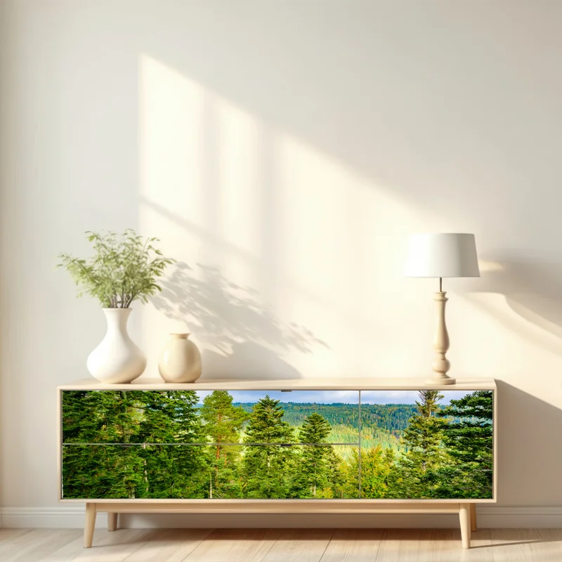 Repositionierbarer Aufkleber Schwarzwald herbstliche waldlandschaft